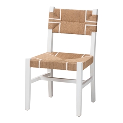 bali & pari Talli Bohemian Paper Loom and White Mahogany Wood Dining Chair